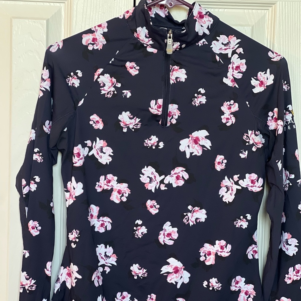 EUC / KASTEL DENMARK - 1/4 zip / long sleeve/ sunshirt / navy flower